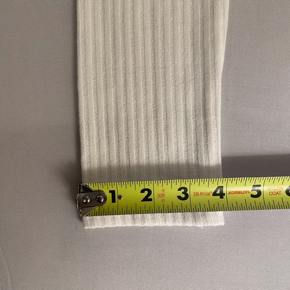 Sweatyrocks Long Sleeve Ribbed Knit Ruched Top White Size Large - Picture 12 of 12